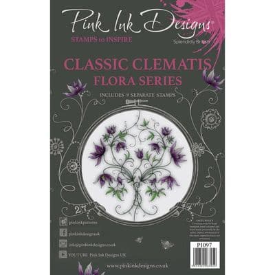 Pink Ink A5 Classic Clematis Clear Stamp Set