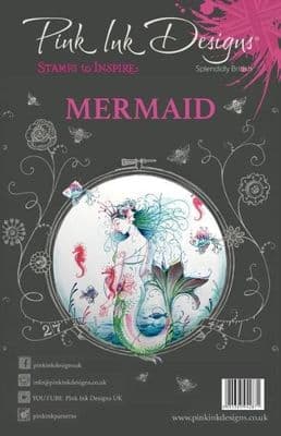 Pink Ink A5 Mermaid Clear Stamp Set