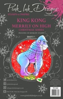 Pink Ink Designs King Kong Merrily On High A5 Clear Stamp Set