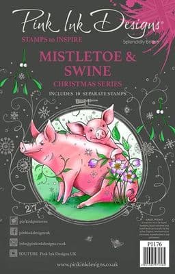 Pink Ink Designs Mistletoe & Swine A5 Clear Stamp Set