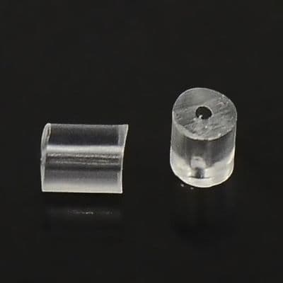 Plastic Earring Backs - Clear (3x3mm)