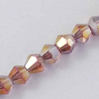 Plum 4mm Faceted Glass Bicone