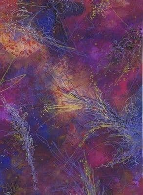 Purple Flashes Printed Greetings Card