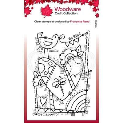 Rainbow Heart Woodware Clear Stamp (FRS856)