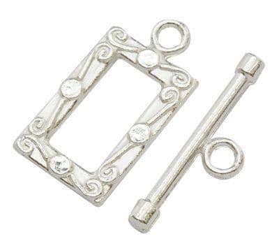 Rectangle Silver Toggle Clasp (2)