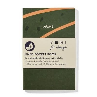 Recycled Lined Paper Pocketbook Green