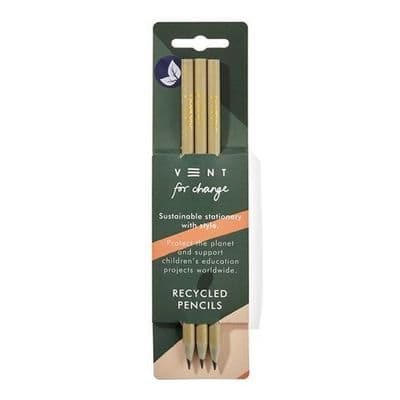 Recycled Pencils - Gold (green pack)