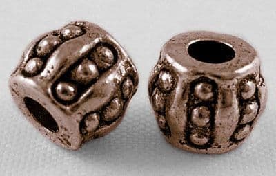 Red Copper Barrel Tibetan Style 6mm Beads (20)