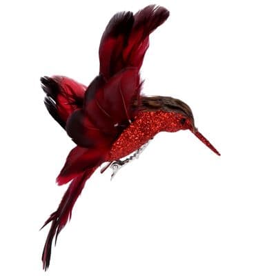 Red Feather Hummingbird Clip