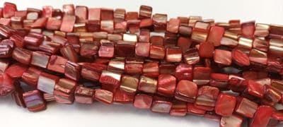 Red Small Shell Bead Strands
