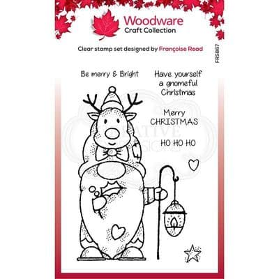 Reindeer Gnome Woodware Clear Stamp (FRS867)