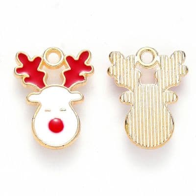 Reindeer or Stag Enamel Charms (2)