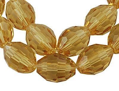 Rice Shape Topaz Glass Beads