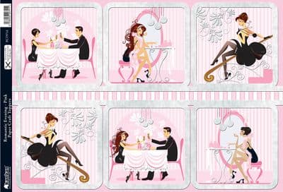 Romantic Evening - Pink - Papercrafting Toppers