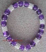 Round Crackle Glass Beads - Purple,  8mm (25 beads)