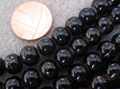 Round Drawbench Glass Beads - 8mm (25 beads) - Dark Brown