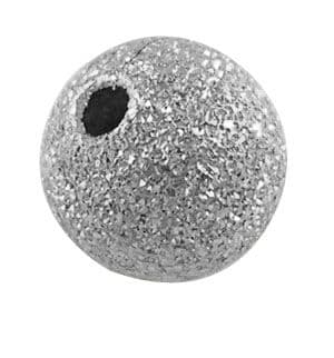 Round Stardust Beads - Nickel Colour - 8mm (10 beads )