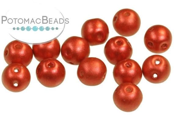 RounDuo from Potomac beads are round shaped bead with 2 holes.  They are 5mm in size with 2 holes and each pack contains approximately 25 beads.  Visit the Potomac beads Youtube channel for many tuturials featuring these beads