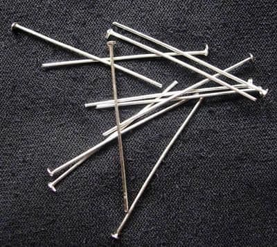 Short Headpins 26x0.7mm Silver (100)