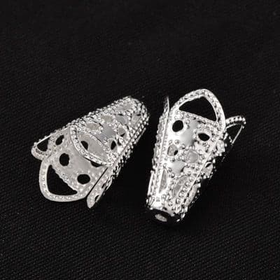 Silver Bead Cone 16x10mm (10)