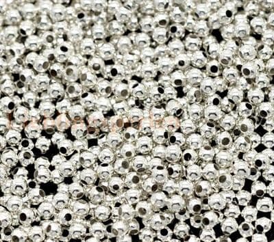 Silver Colour Smooth Round Spacers Beads 2mm (100)