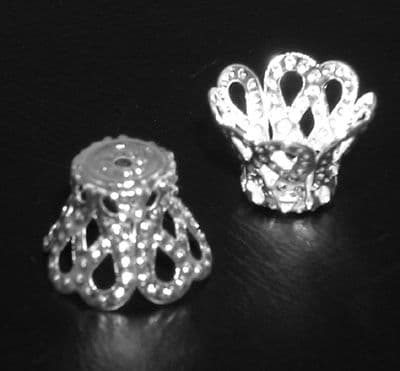 Silver Iron Bead Caps (7x9mm) Pack of 20