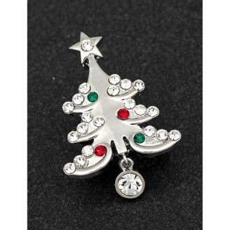 Sparkling Christmas Tree Brooch