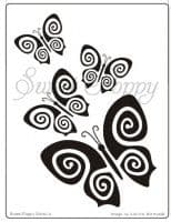 Spiral Butterflies Sweet Poppy Stencil