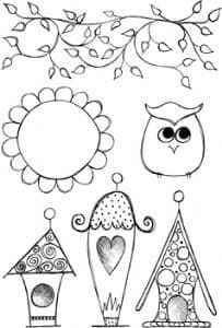 Squiggly Ink Flora and Fauna 3 (on EZ Mount) PaperArtsy Stamp (SIFF3)