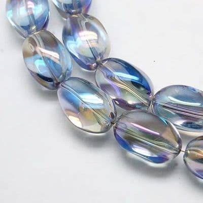 Steel Blue Plated Oval Bead 21x13mm (7)