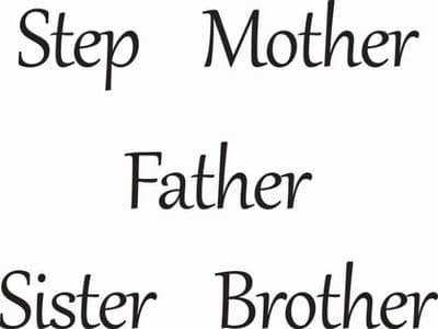Step mother father sister brother Clear Woodware Stamp (JWS083)