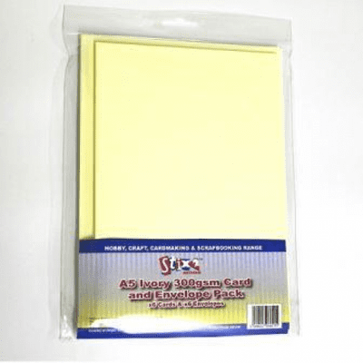 Stix2 Card & Envelopes - A5 Ivory