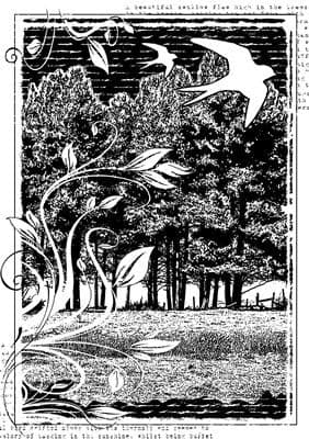 Swallows and Swirls Crafty Individuals Stamp (CI-288)