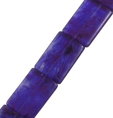 Synthetic Blue Stone Large Rectangle Blue Beads - 34x25x6mm (5 beads)