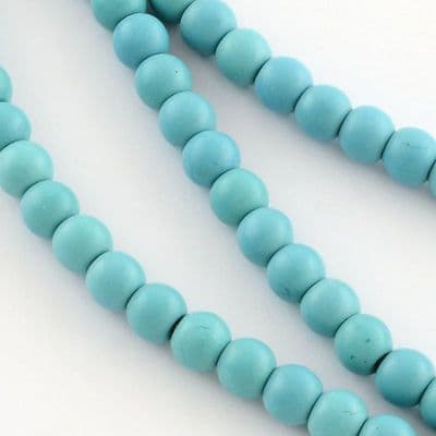 Synthetic Turquoise 6mm Round Sky Blue Beads (35)