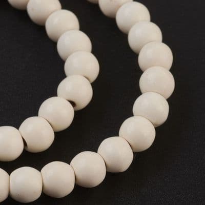 Synthetic Turquoise 6mm Round White Beads (35)