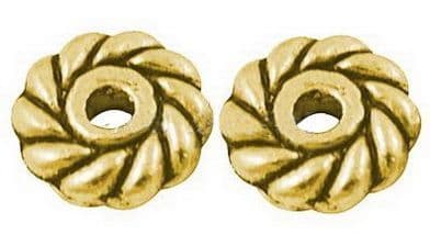 Tibetan Golden Gear Spacer Beads (30)
