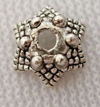 Tibetan Silver Bead Caps - Flower - Antique Silver - Pack of 50