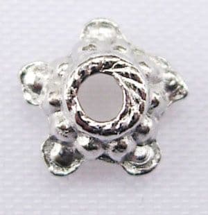 Tibetan Silver Beadcaps (6mm) - Pack of 50