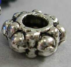 Tibetan Silver Beads, Gear Spacer, Antique Silver, 7.5mm (20 beads)