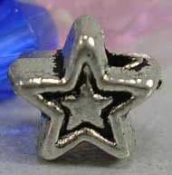 Tibetan Silver Beads - Star Shape - Antique Silver Colour - 5.1mm (approx 25 beads)