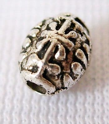 Tibetan Silver Spacer Beads - Barrel Shape - Antique Silver Colour - 6x7mm.  Approx 20 beads