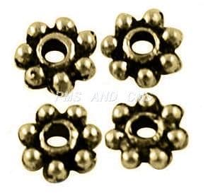 Tibetan Style Antique Bronze Daisy Spacers 4mm - Pack of 10g