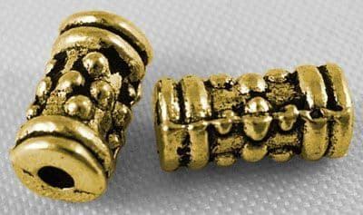 Tibetan Style Antique Gold Beads Column 7x4mm (20)