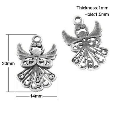 Tibetan Style Charms - Angel - Pack of 5