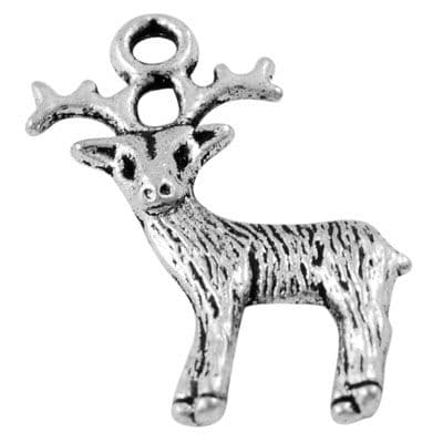 Tibetan Style Charms - Deer/Stag in Antique Silver (pack of 4)