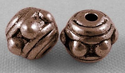 Tibetan Style Spacer Beads - 7mm Abacus Copper Colour - Pack of 20