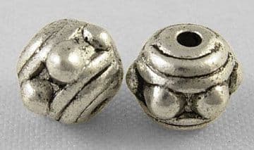 Tibetan Style Spacer Beads 7mm Abacus Silver Colour (20)
