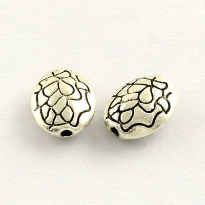 Tibetan Style Zinc Alloy Antique Silver Oval Beads (20)