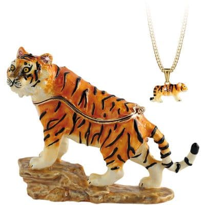 Tiger Trinket Box and Necklace
